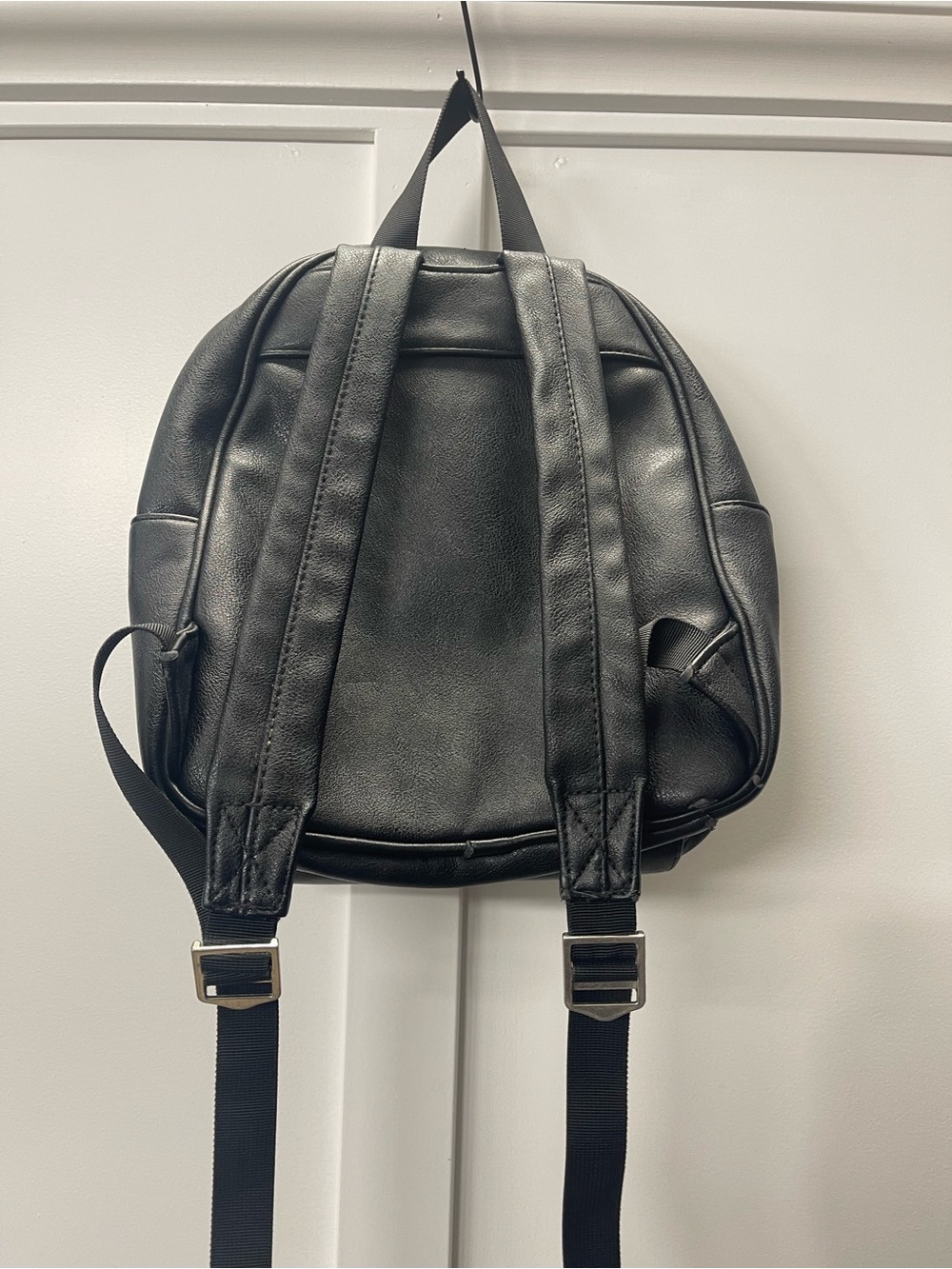Claire's Black Faux Leather Mini Backpack with Adjustable Straps and Top Handle